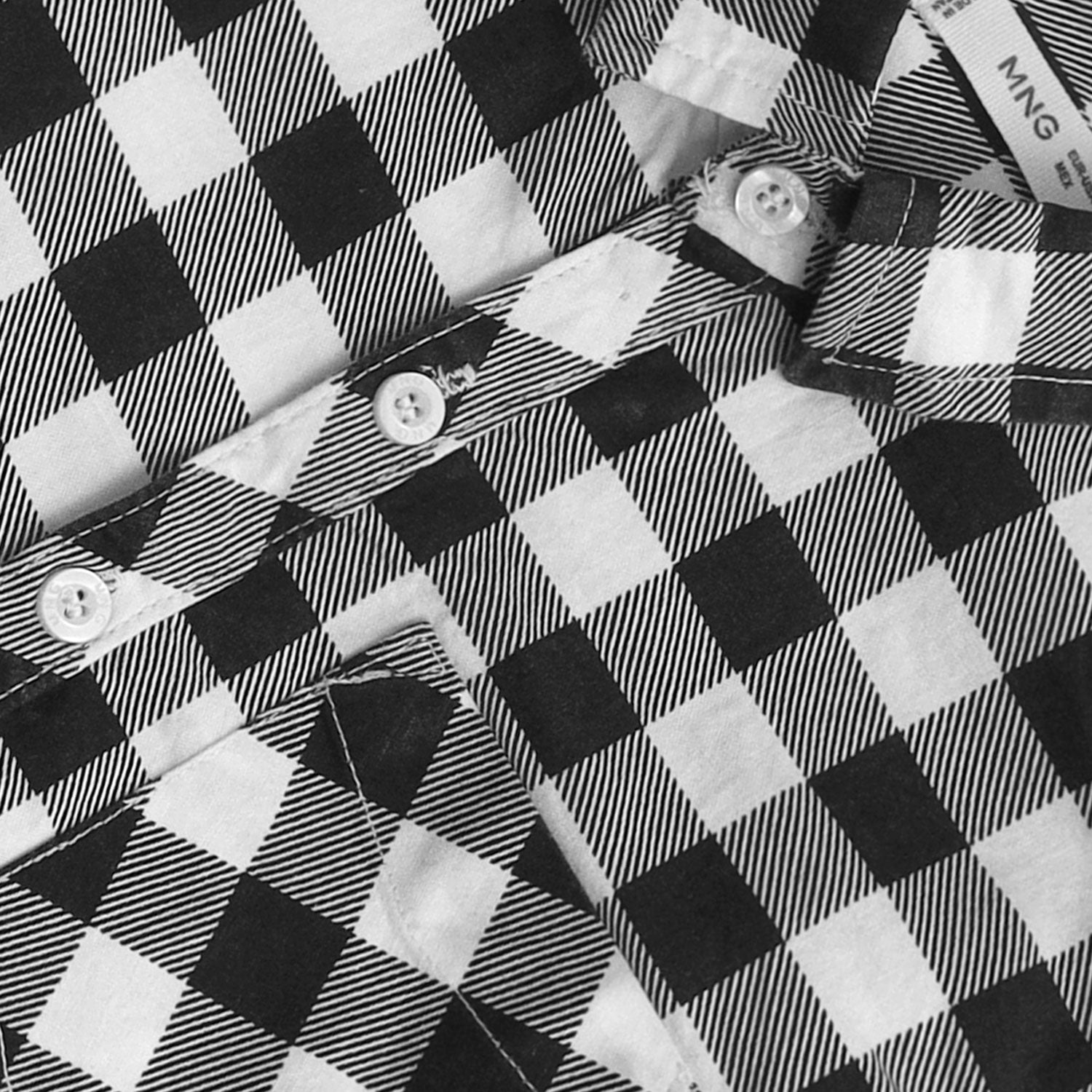 MNG Black and White  Check shirt