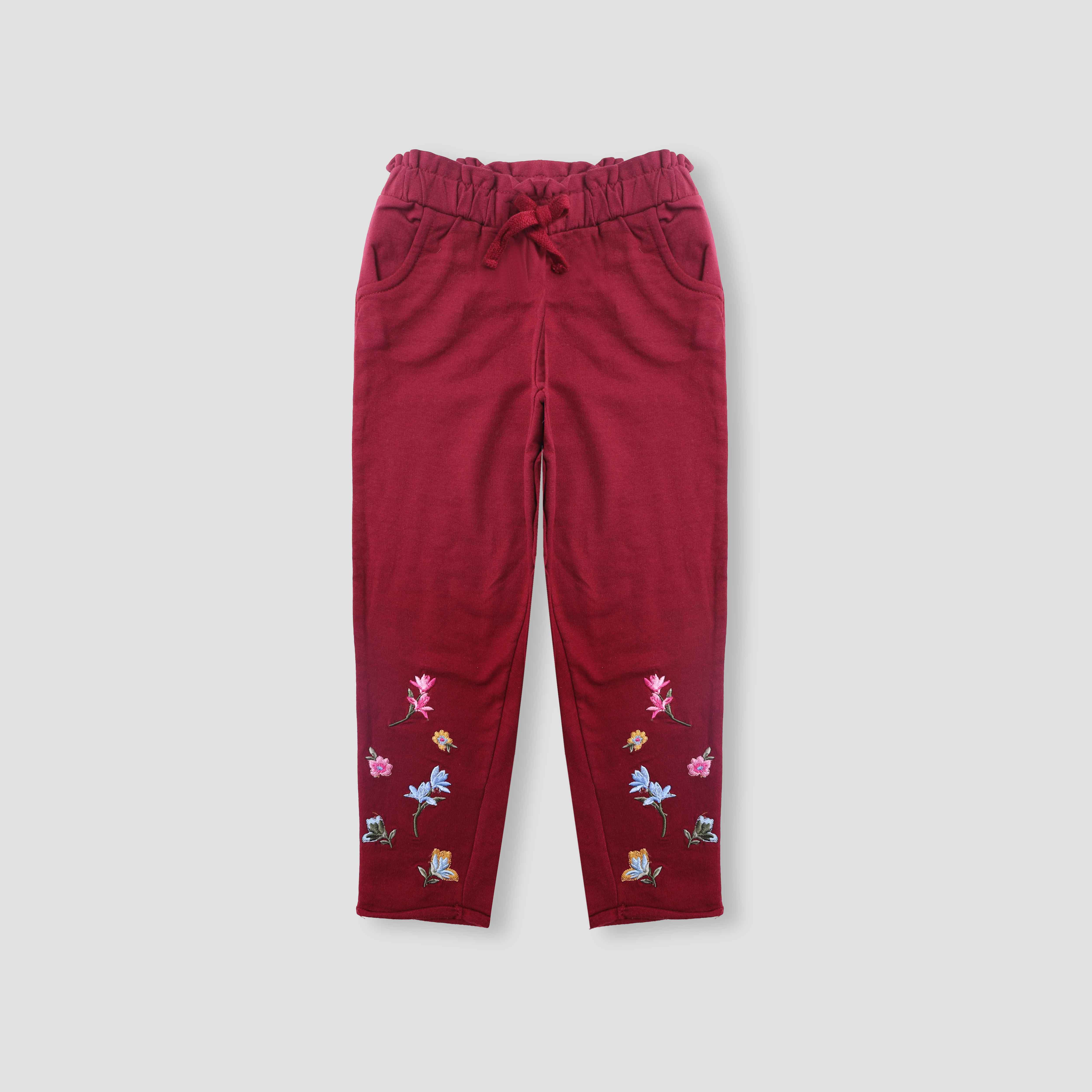 Flower Embroided Trouser