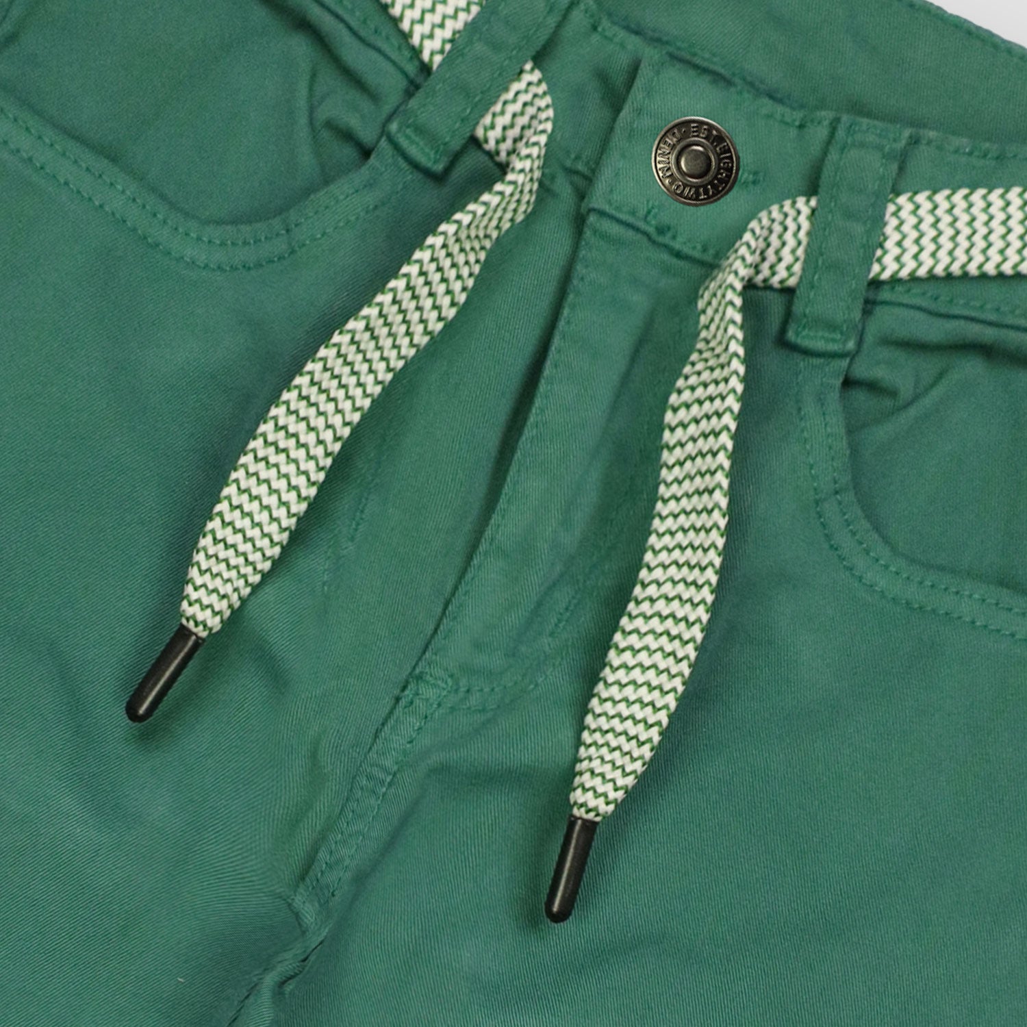 Green Cotton Stretchable Pants