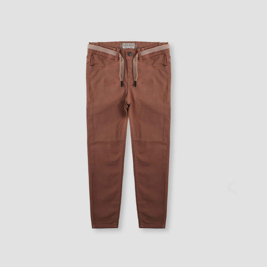 Light Orange Cotton Stretchable Pant