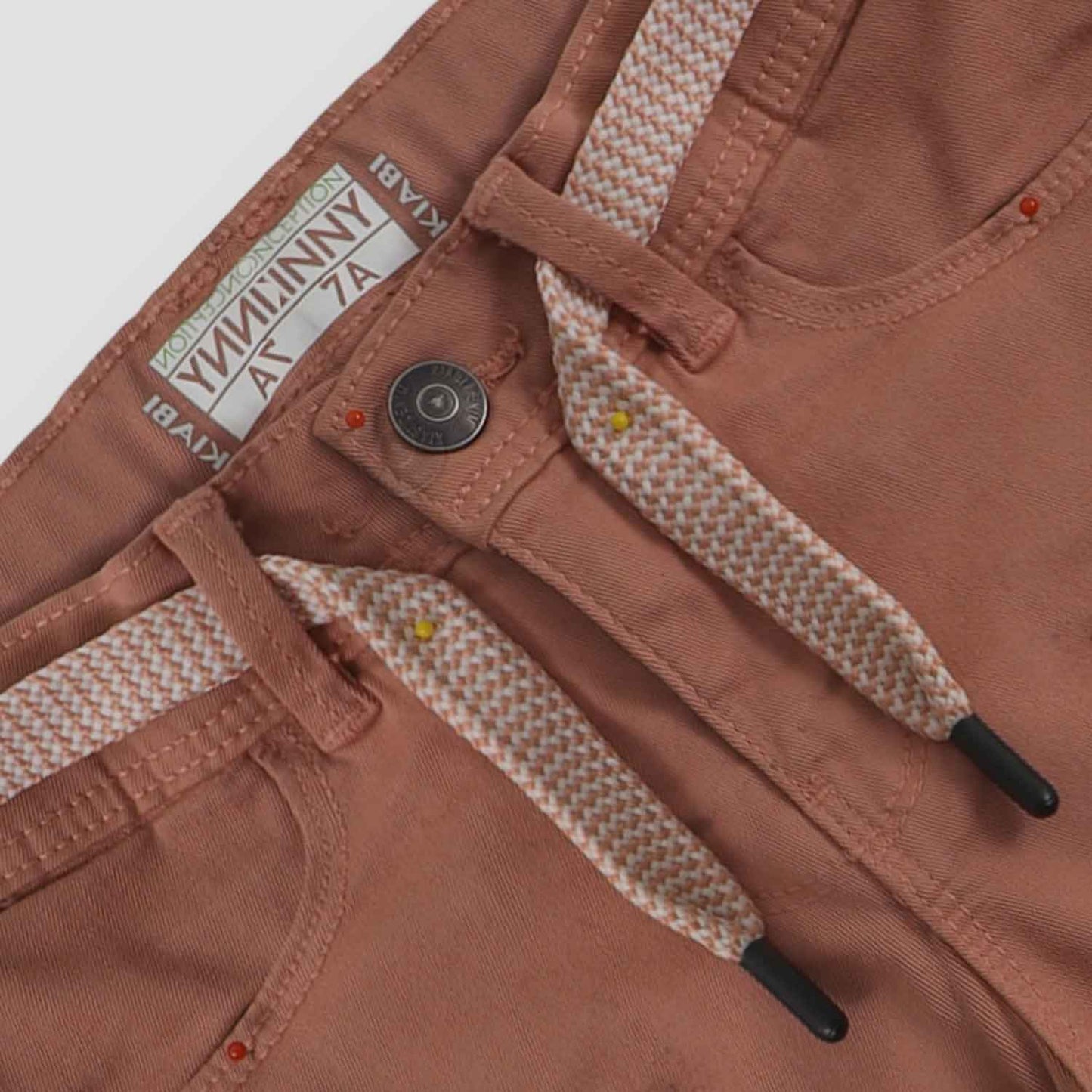 Light Orange Cotton Stretchable Pant