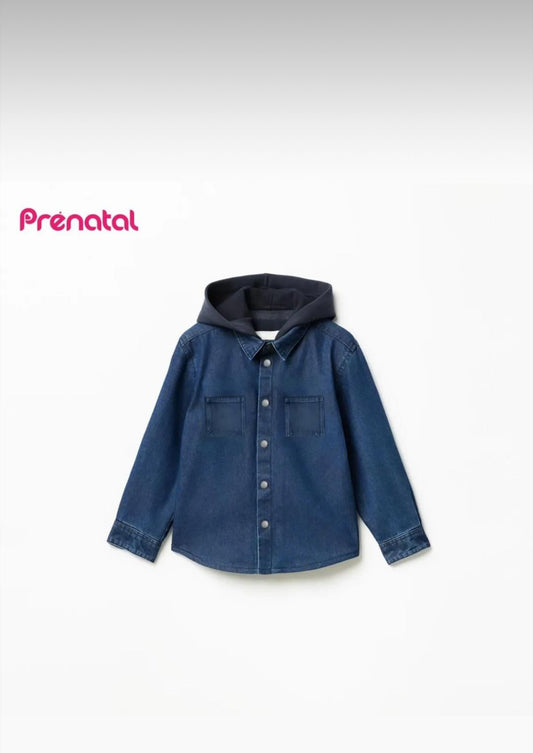 Denim Hooded Shirt