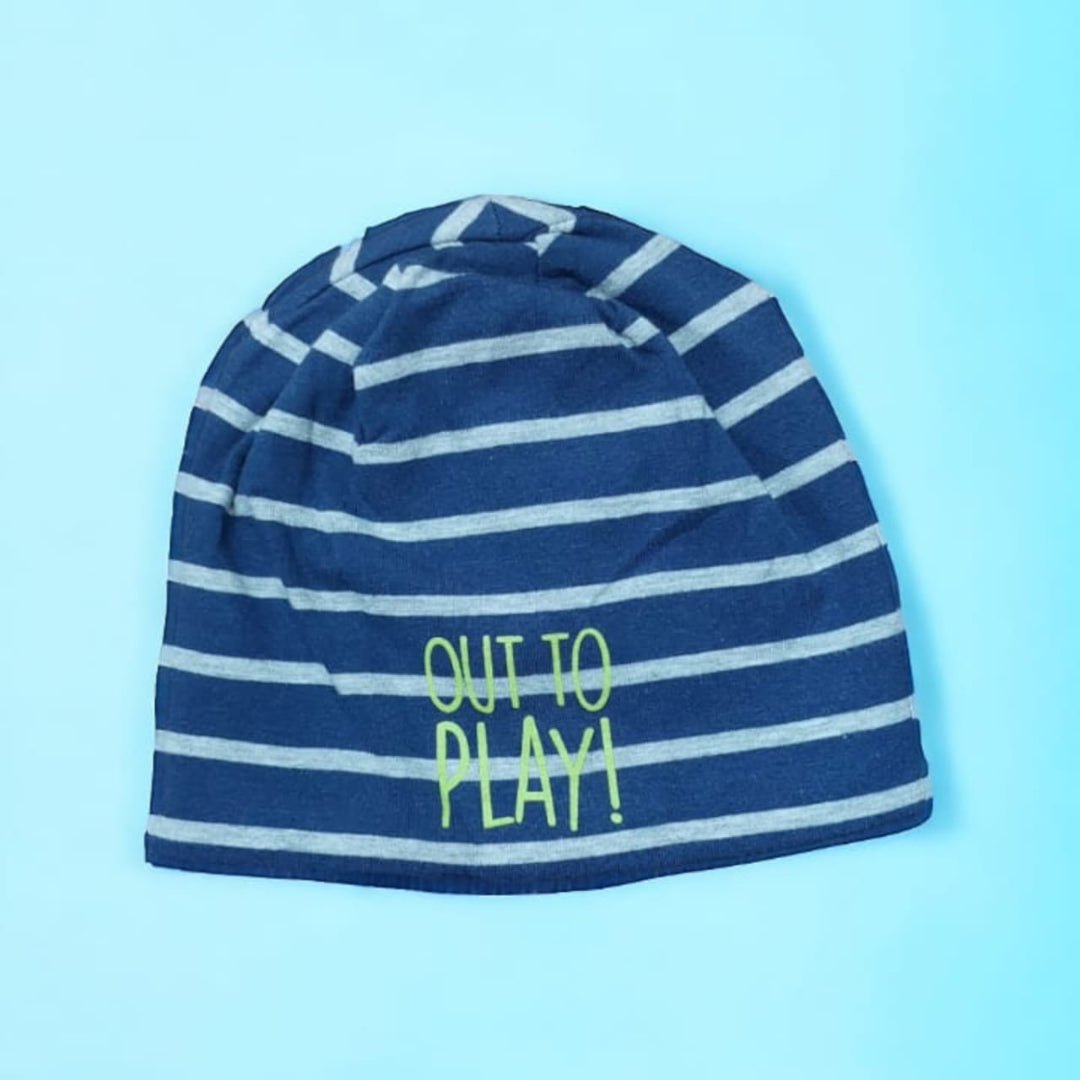 Blue and Grey Stripes Beanie