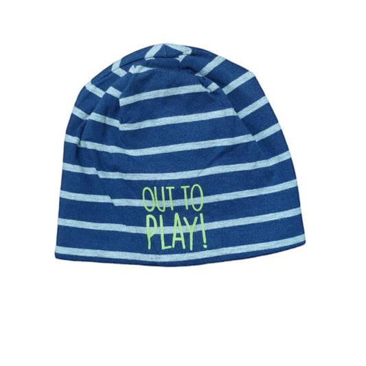 Blue and Grey Stripes Beanie