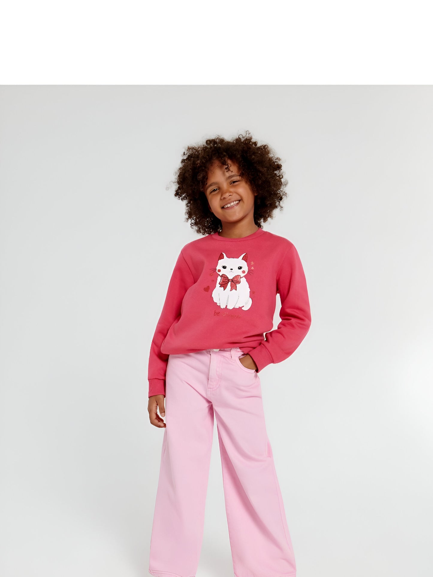 Kitty SweatShirt Deep Pink